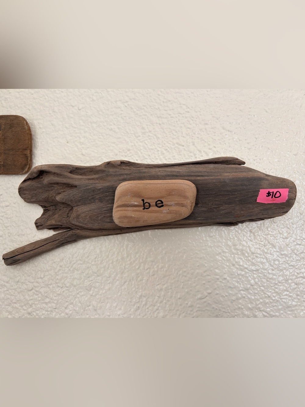 Driftwood Wall Accent with 'be' engraved